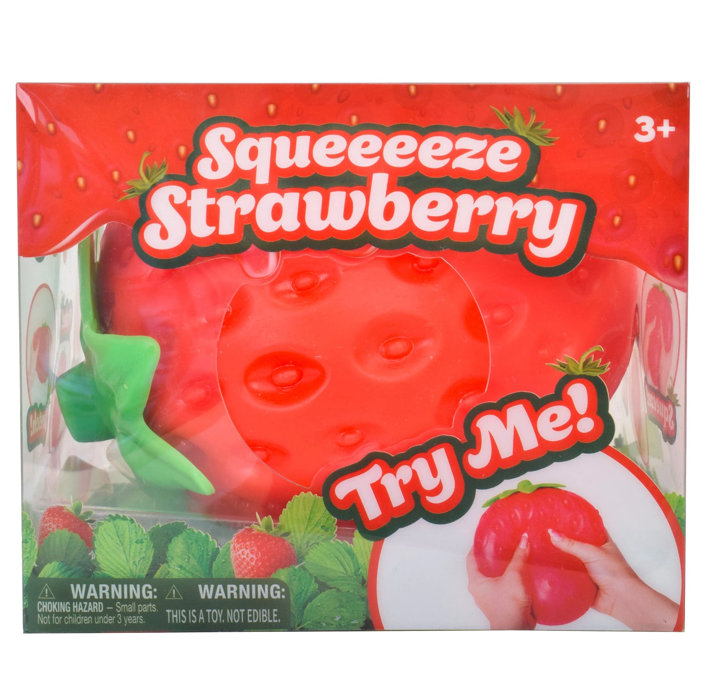 Jumbo Strawberry Stress Ball – Super Satisfying 5” Squishy for Stress Relief, Fidgeting & Sensory Play