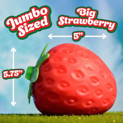 Jumbo Strawberry Stress Ball – Super Satisfying 5” Squishy for Stress Relief, Fidgeting & Sensory Play