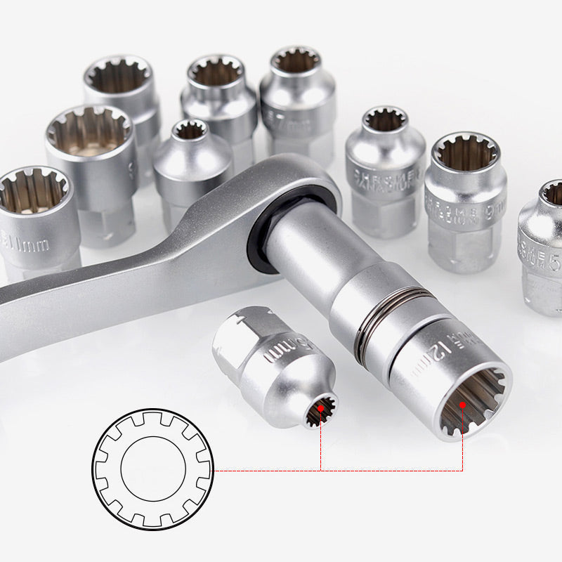 29pcs Core Ratchet Socket Wrench Kit – Chrome‑vanadium steel, 11 sockets & 10 bits. Perfect for car repairs & DIY – save on garage bills! 🛠️✨