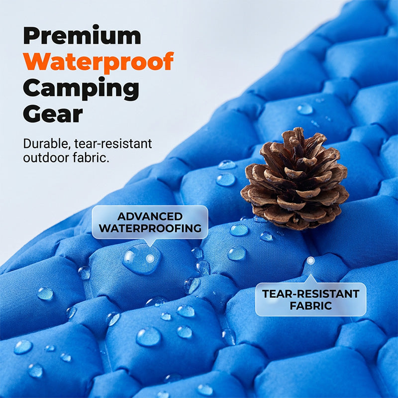 💨🏕️ Van backpack naar comfortabel bed in minuten – dit voetpomp luchtbed weegt amper iets, rolt klein op en isoleert je van koude grond. 50% KORTING!