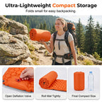 💨🏕️ Van backpack naar comfortabel bed in minuten – dit voetpomp luchtbed weegt amper iets, rolt klein op en isoleert je van koude grond. 50% KORTING!